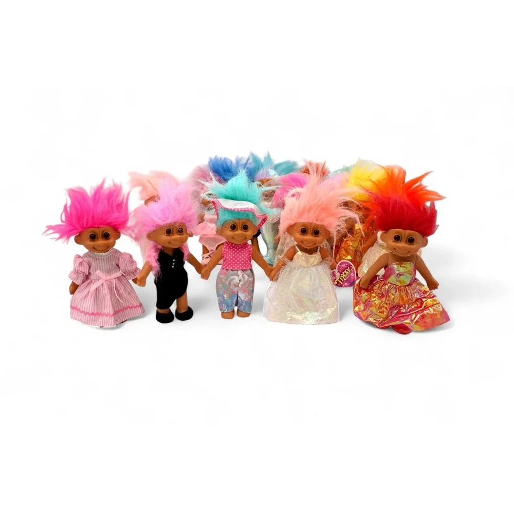 Vintage Troll Dolls Lot 7 Inch 90s Russ Ace Dam Mixed Outfit - Picture 5 of 16